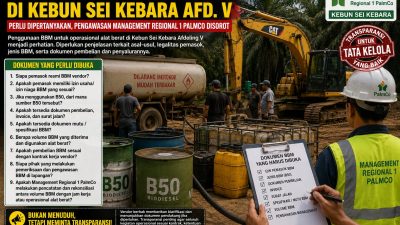 Legalitas BBM Alat Berat di Kebun Sei Kebara Afd. V Perlu Dipertanyakan, Pengawasan Management Regional 1 Pamlco Disorot